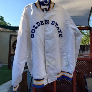 Golden State Warriors Starter White Satin Bomber Jacket. XL. GPWC. Rare.